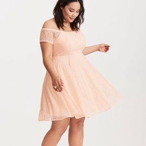 Torrid Lace off the shoulder dress